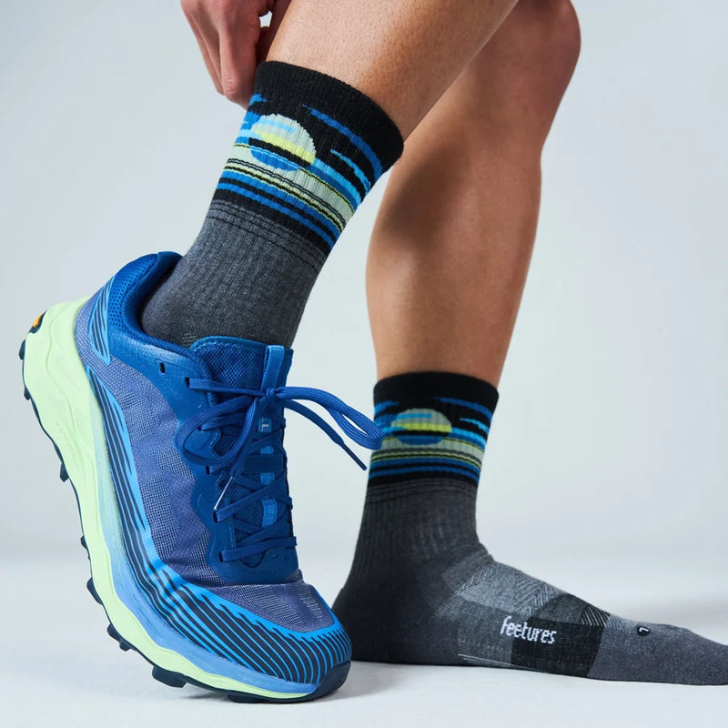 Feetures! TRAIL Max Cushion Mini Crew - Cloud Veil Grey