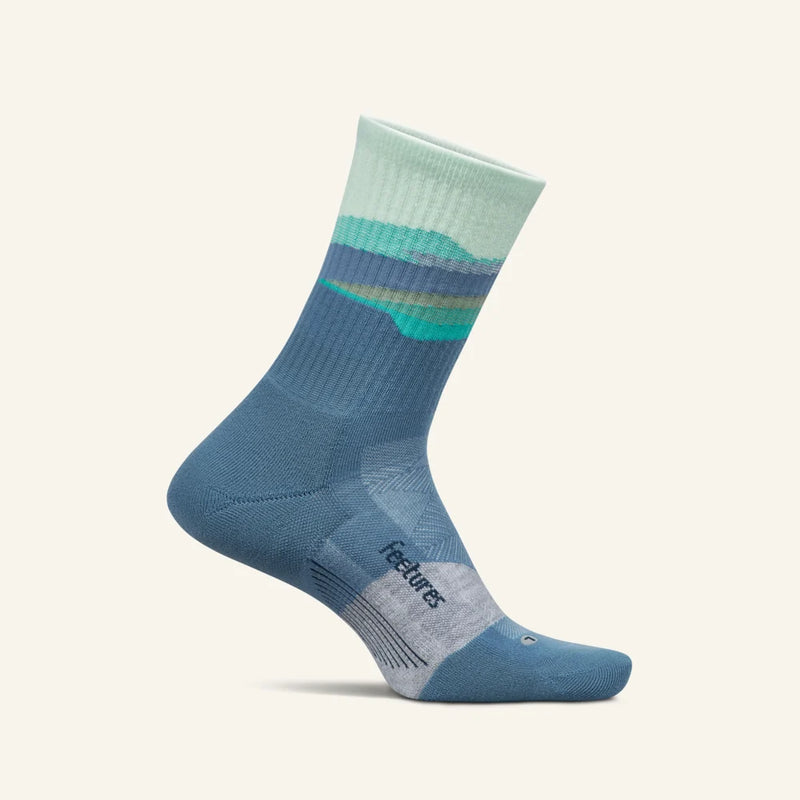 Feetures! TRAIL Max Cushion Mini Crew - Tectonic Blue