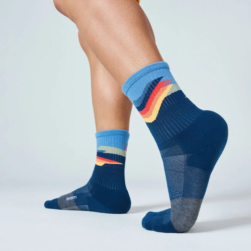 Feetures! TRAIL Max Cushion Mini Crew - Tectonic Navy