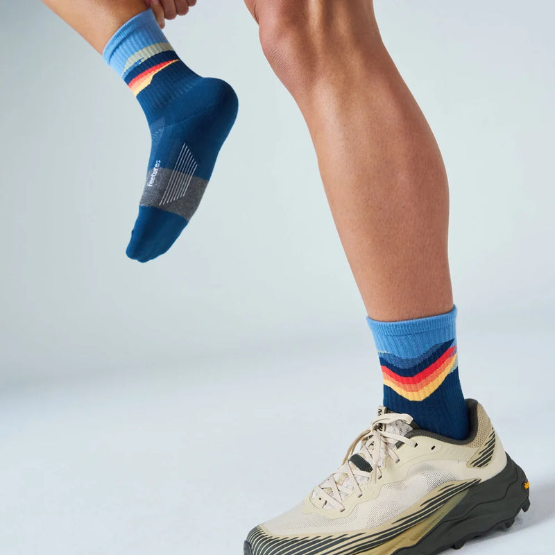 Feetures! TRAIL Max Cushion Mini Crew - Tectonic Navy