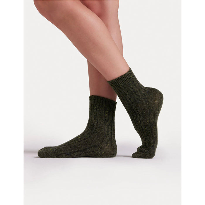 Ambra Women’s Fleck Wool Socks - 2 Pack (Black Mushroom/Pistachio)