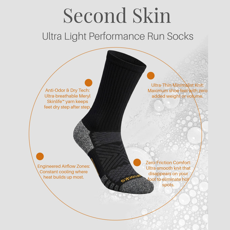 GearSocks Second Skin Running Socks - Crew