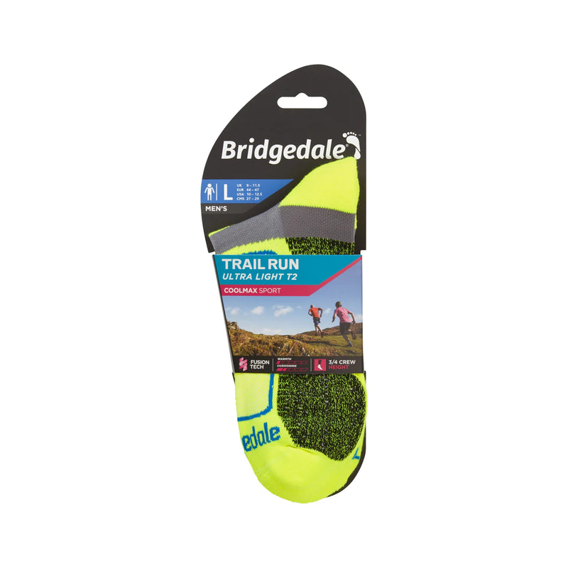 Bridgedale Men's COOLMAX ULTRA-LIGHT Trail Run Socks - 3/4