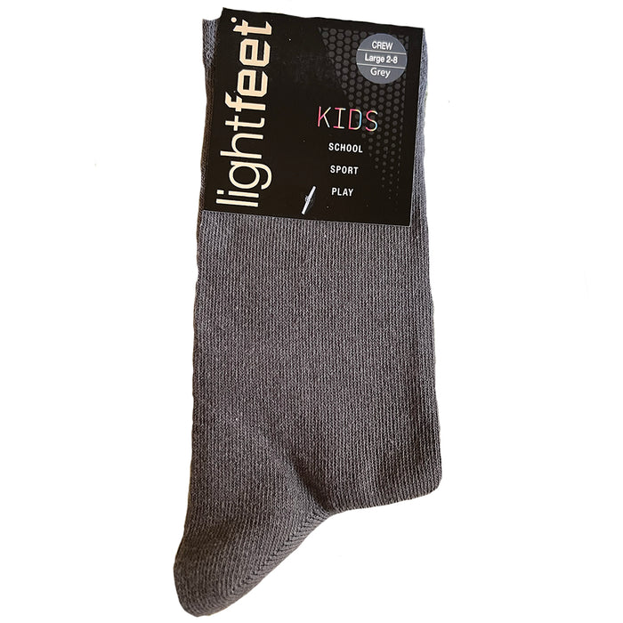 Lightfeet Kids Socks 3 Pack (Crew) - Grey