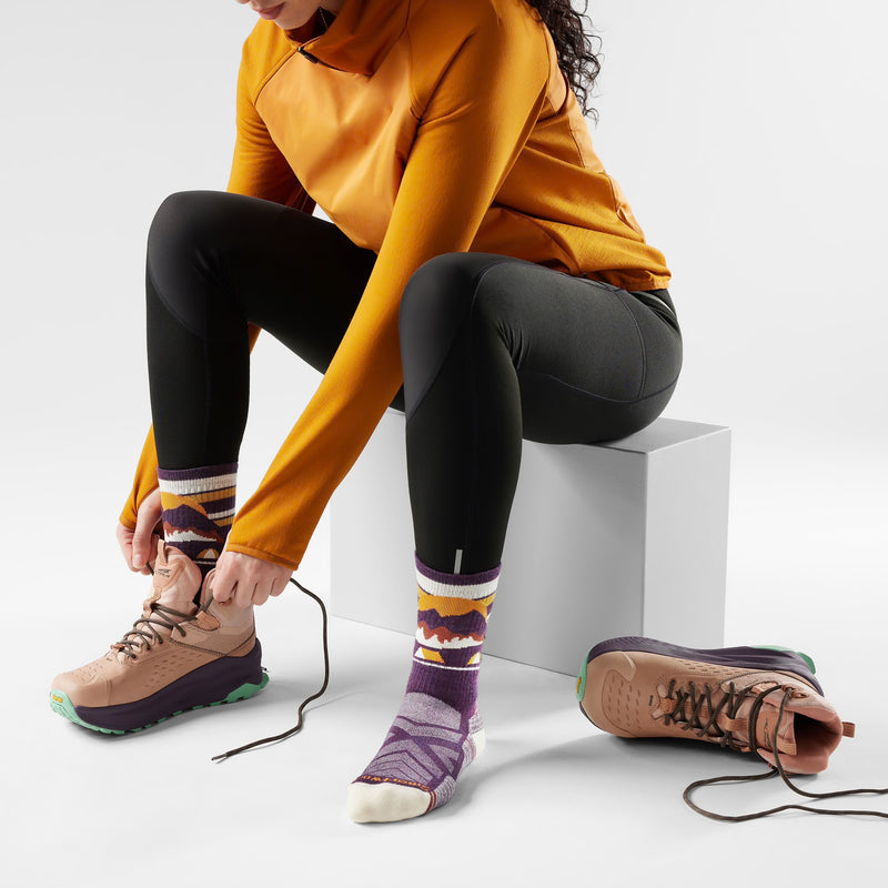 Smartwool Hike Women’s Mountain Moon Crew Socks - Purple Iris