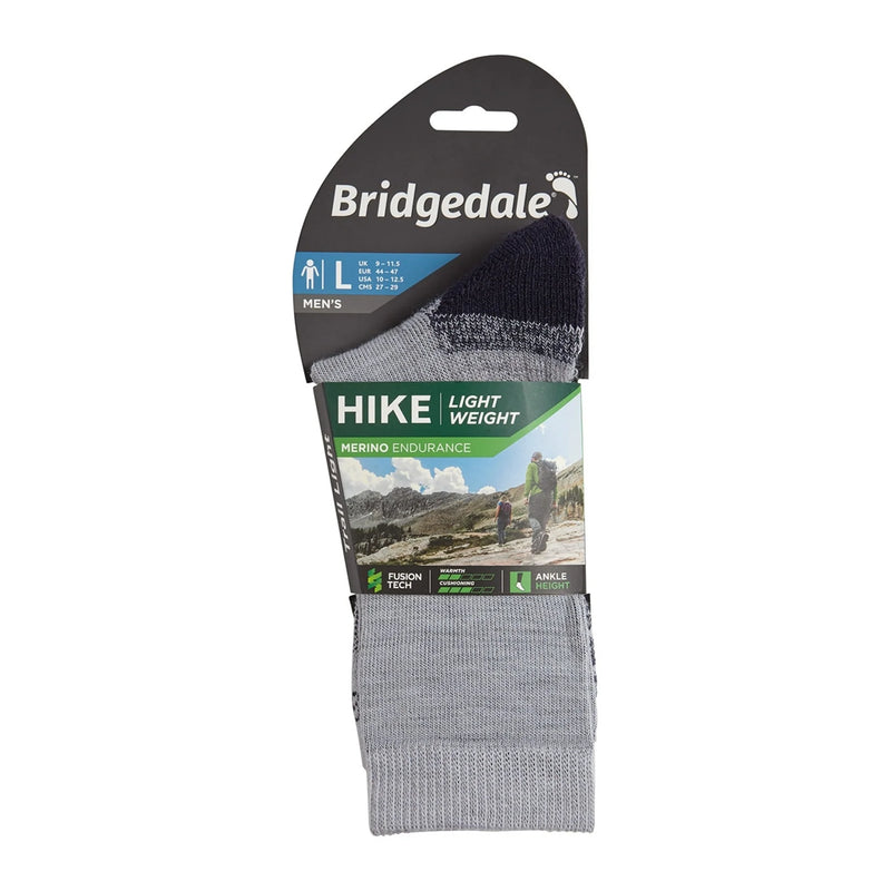 Bridgedale MERINO HIKE Mini-Crew Socks (Lightweight Silver)