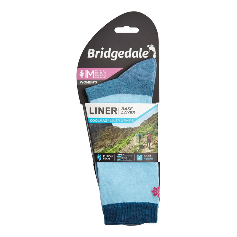 Bridgedale Women's Coolmax LINER Socks (Sky)
