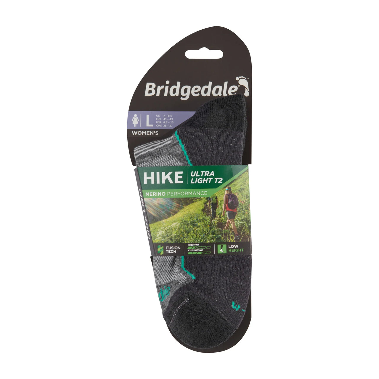 Bridgedale Women’s HIKE T2 MERINO PERFORMANCE Low Socks - Grey/Surf
