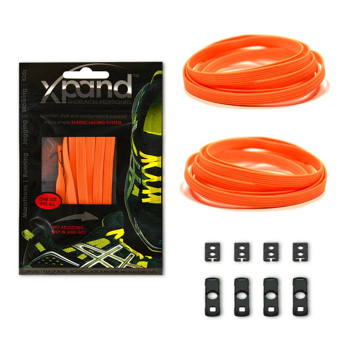 XPand Original No-Tie Shoe Laces (Neon Orange)
