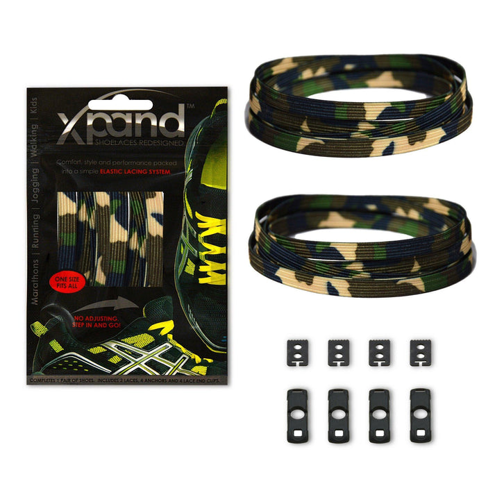 XPand Original No-Tie Shoe Laces (Green Camo)
