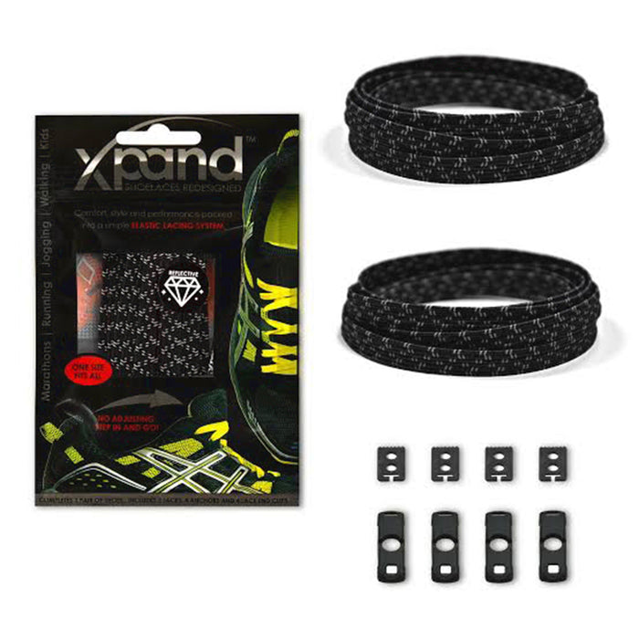 XPand Original No-Tie Shoe Laces (Black Reflective)