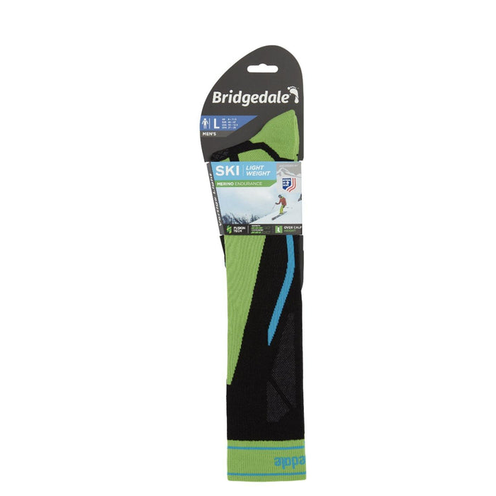 Bridgedale Men’s MERINO Performance Ski Socks (Green) - socksforliving.com