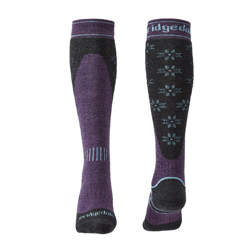 Bridgedale Women’s MERINO Performance Ski Socks - (Dark Purple) - socksforliving.com
