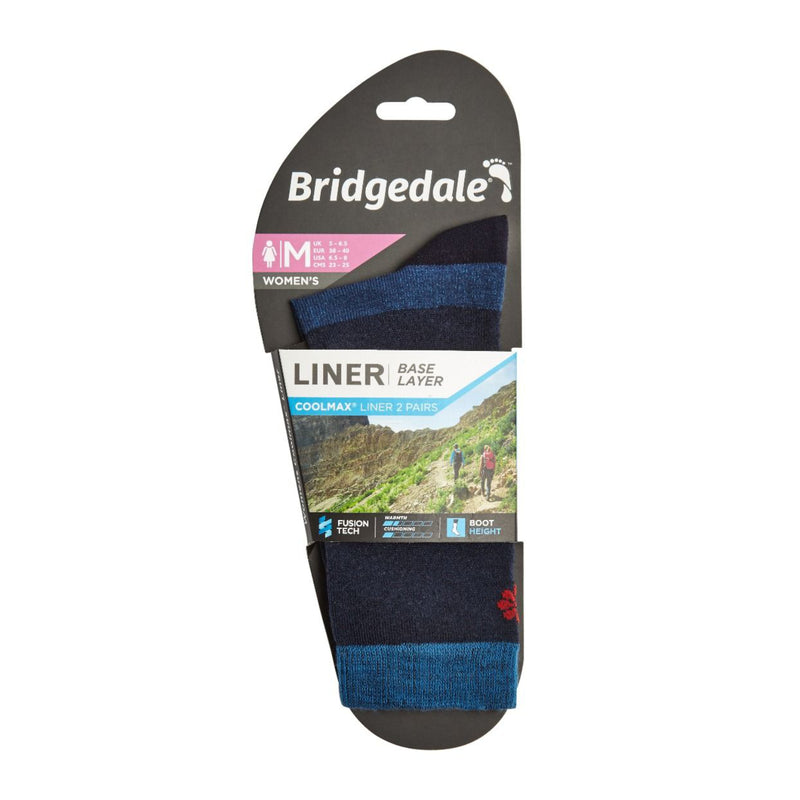 Bridgedale Women's Coolmax LINER Socks (Navy)