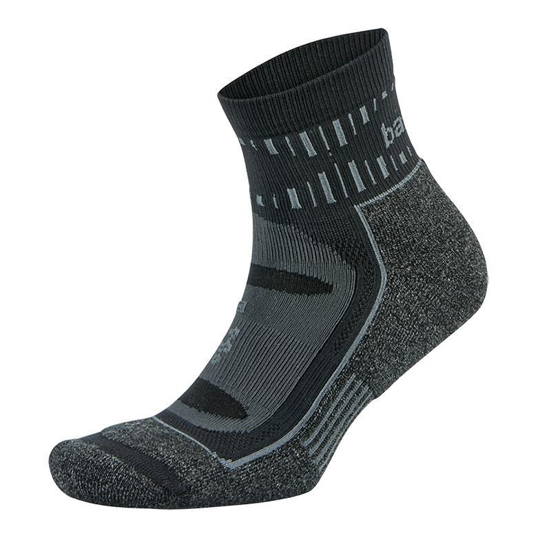 Balega Blister Resist Mini-Crew - Grey/Black - socksforliving.com