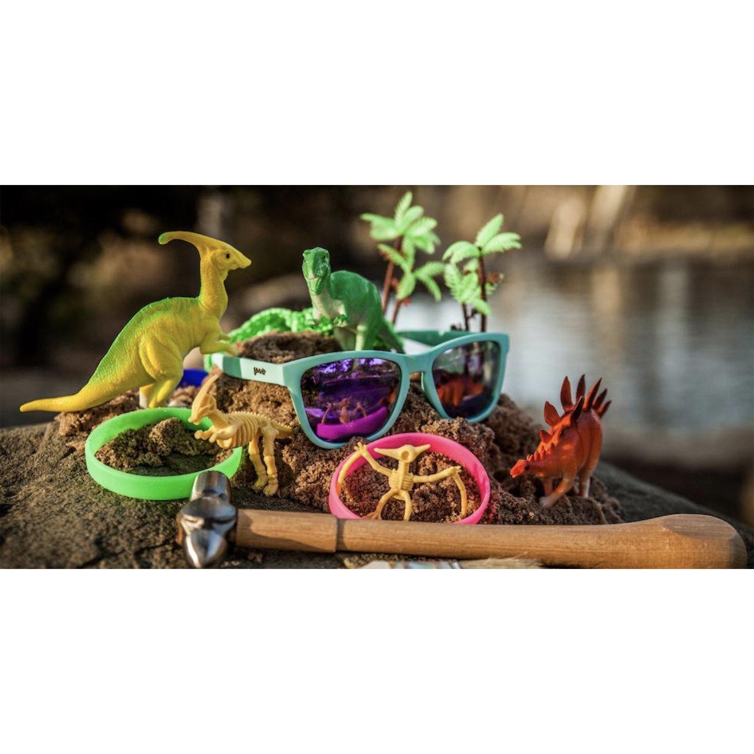 Goodr Sunglasses - Electric Dinotopia Carnival - socksforliving.com