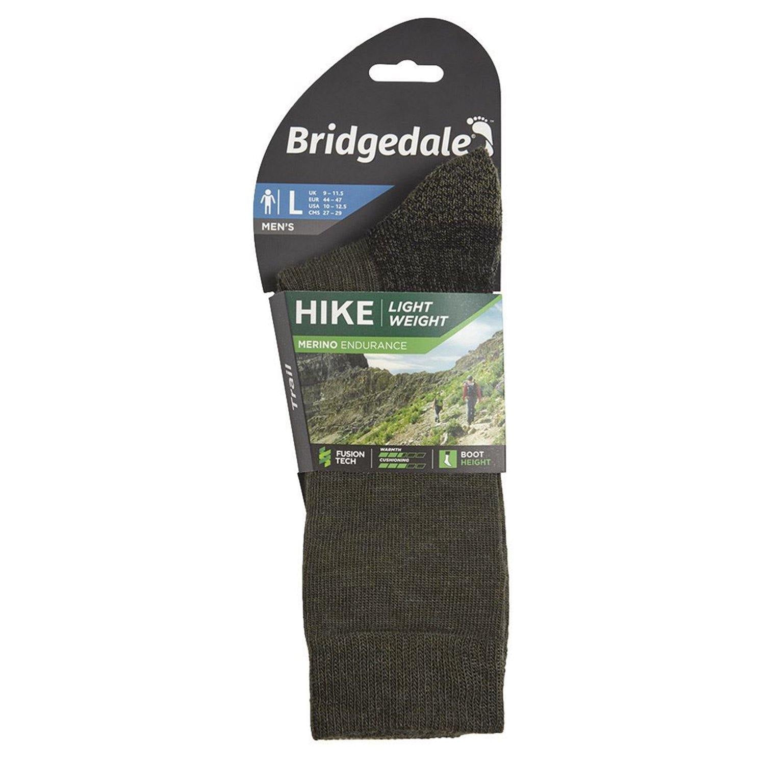 Bridgedale MERINO Performance HIKE Socks (Lightweight Green) - socksforliving.com
