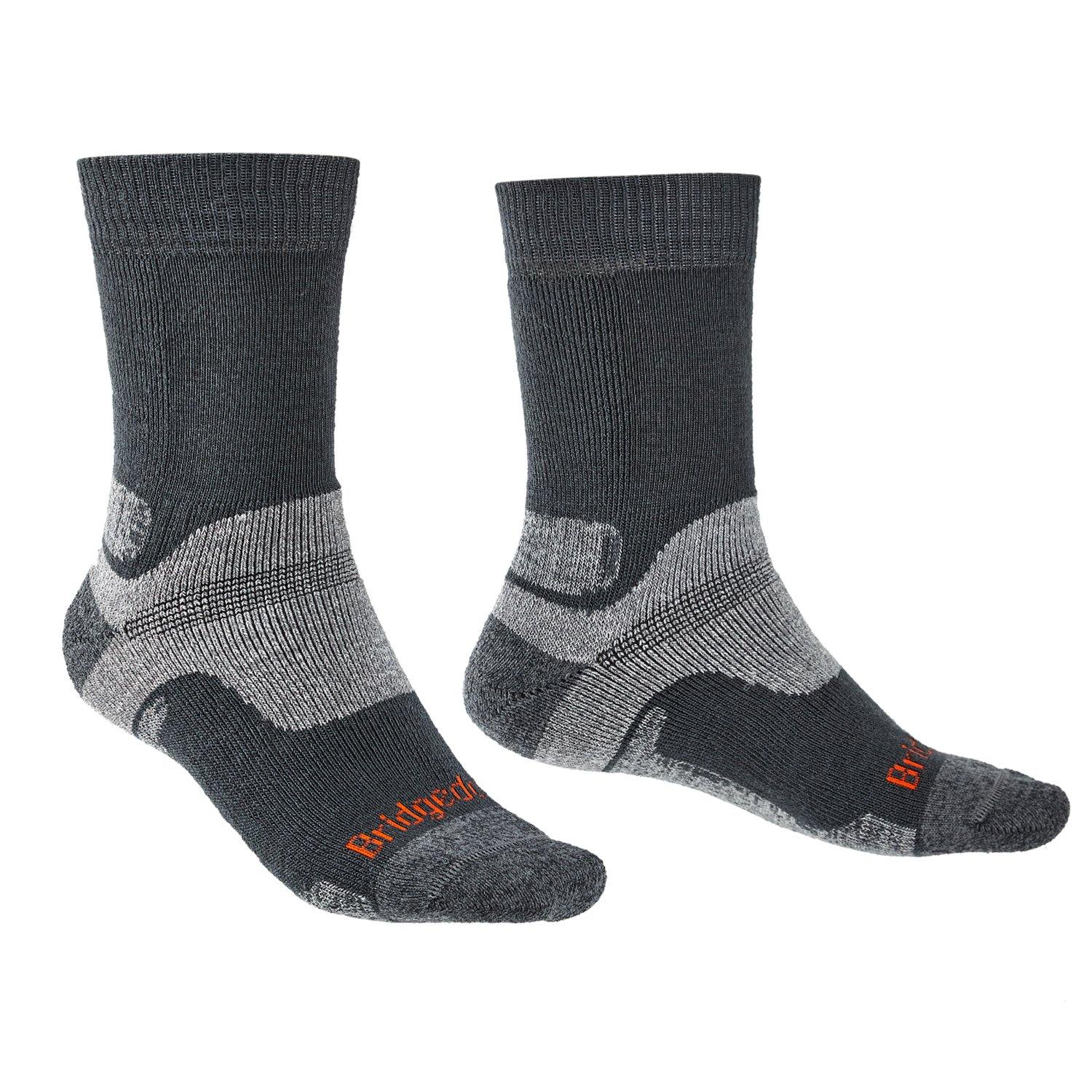 Bridgedale MERINO Performance HIKE Socks (Midweight Gunmetal) - socksforliving.com