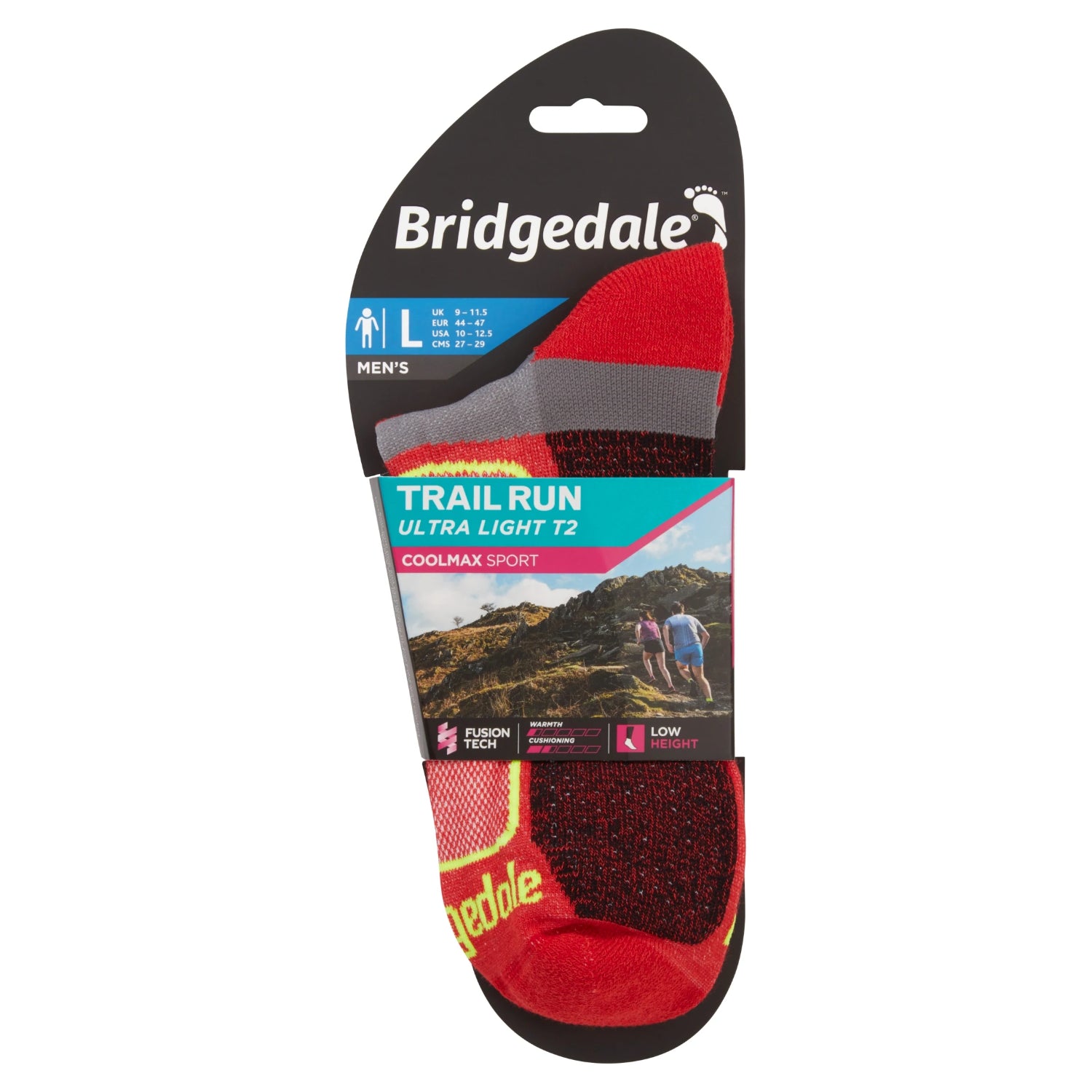 Bridgedale Men's COOLMAX ULTRA-LIGHT Trail Run Socks - Low Cut
