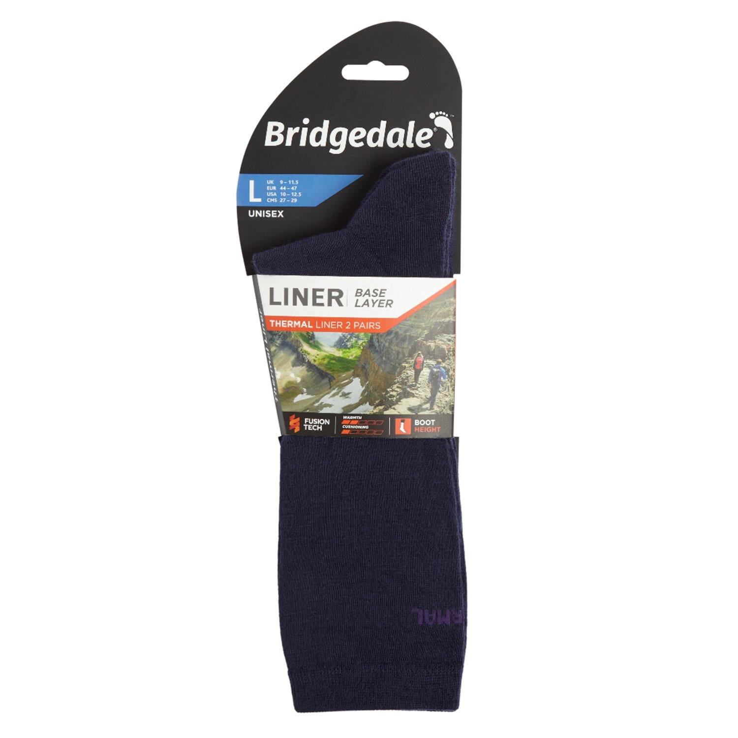 Bridgedale LINER Thermal Socks - 2 Pack (Navy) - socksforliving.com