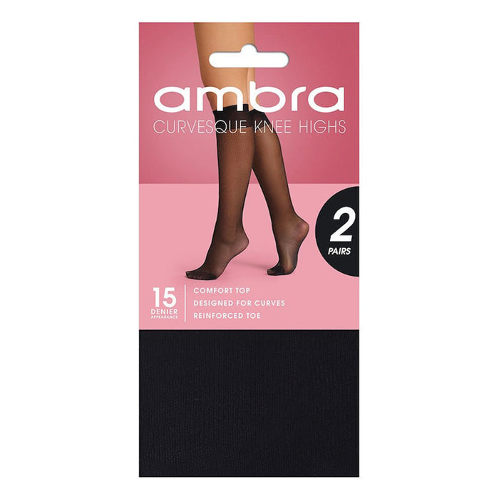 Ambra Curvesque Knee Highs - Black