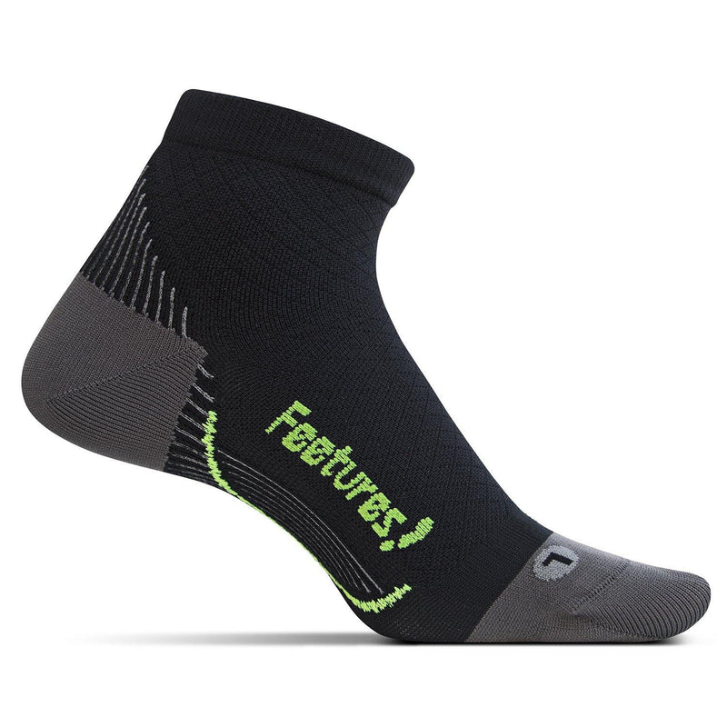 Feetures! Plantar Fasciitis Compression Sock - Black (Quarter) - socksforliving.com