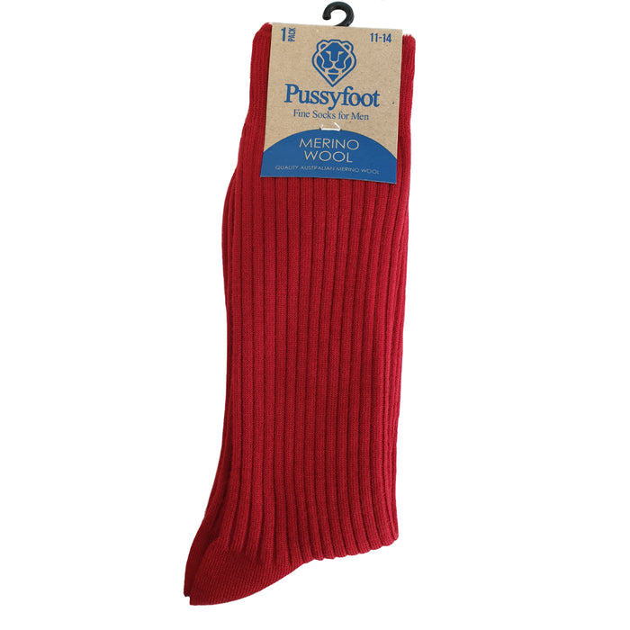 Pussyfoot Non-Tight Merino Socks - Red