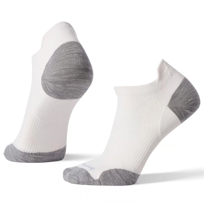 Smartwool Unisex Run Zero Cushion Low Ankle Socks - White/Light Grey