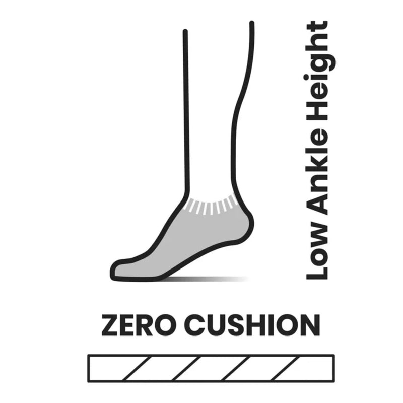 Smartwool Unisex Run Zero Cushion No Show Socks - White/Light Grey