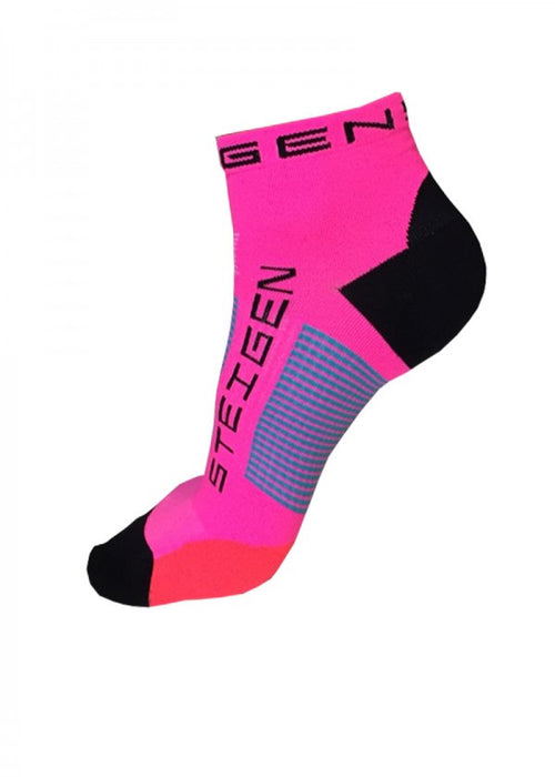 Steigen Running Socks Quarter - Fluro Pink