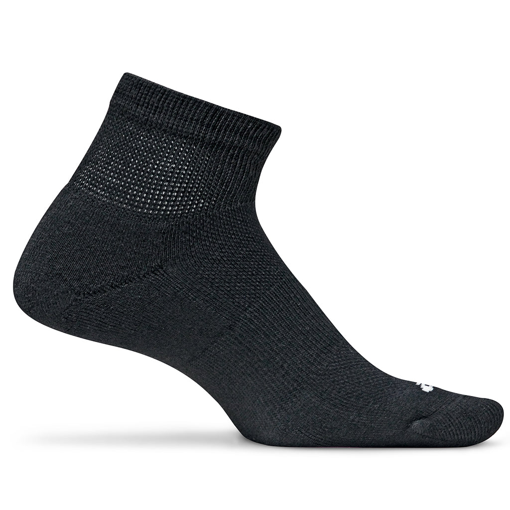 Feetures! Diabetic Active Mini Crew Socks - Black
